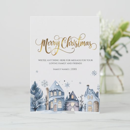 Vroegere kerstgroet kaart (Staand voorkant)