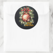 Vroegere kerstgroet ronde sticker (Tas)