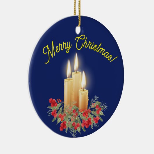 Vroegere kerstkaarsen keramisch ornament (Rechts)