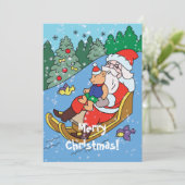 Vroegere kerstkaart bedankkaart (Staand voorkant)