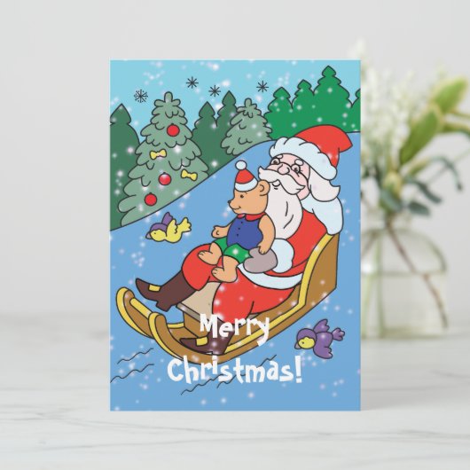 Vroegere kerstkaart bedankkaart (Staand voorkant)