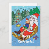 Vroegere kerstkaart bedankkaart (Voorkant / Achterkant)