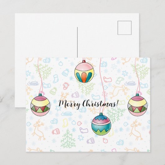 Vroegere kerstkaart briefkaart (Voorkant / Achterkant)