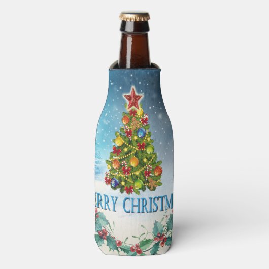Vroegere kerstkaart flesjeskoeler (Fles Voorkant)