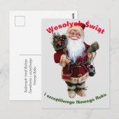 Vroegere kerstkaart in het Pools Wesołych Świąt Briefkaart (Voorkant / Achterkant)