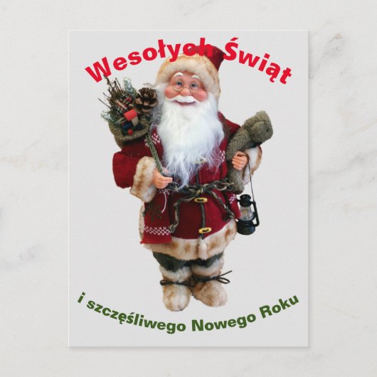 Vroegere kerstkaart in het Pools Wesołych Świąt Briefkaart (Voorkant)