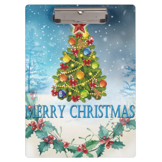 Vroegere kerstkaart klembord (Voorkant)