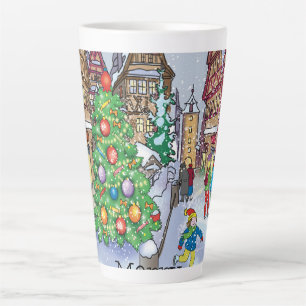 Vroegere kerstkaart latte mok