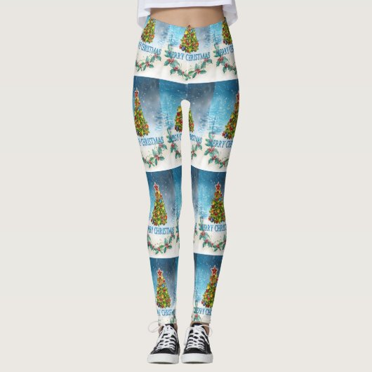 Vroegere kerstkaart leggings (Voorkant)