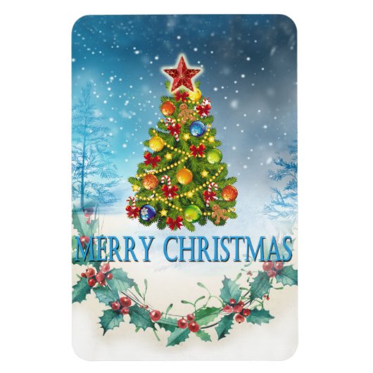 Vroegere kerstkaart magneet (Verticaal)