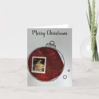 Vroegere kerstkaart - met de hand getekende versie bedankkaart