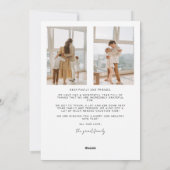 Vroegere kerstkaart met minimalistische foto's (Achterkant)