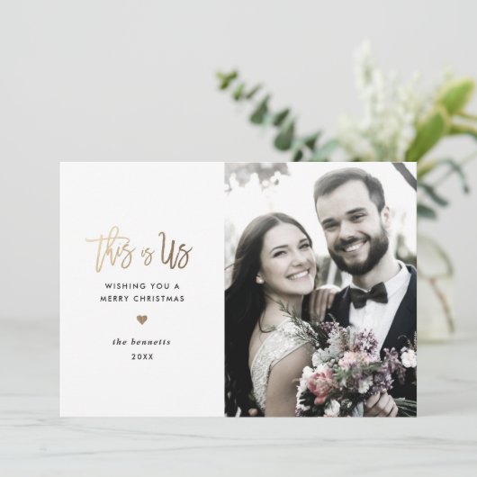 Vroegere kerstkaart met moderne scripts (Staand voorkant)