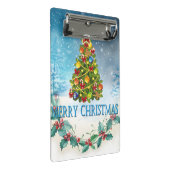 Vroegere kerstkaart mini klembord (Schuin)
