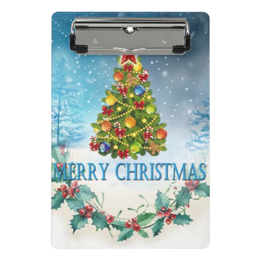 Vroegere kerstkaart mini klembord (Voorkant)