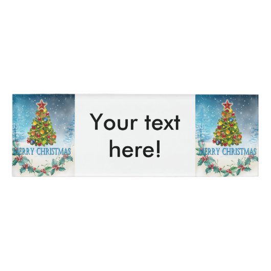 Vroegere kerstkaart naambadge (Voorkant)