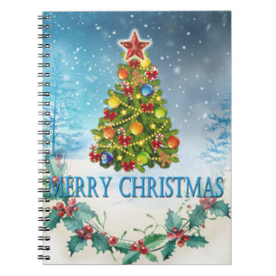 Vroegere kerstkaart notitieboek