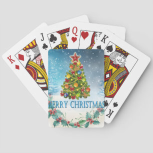 Vroegere kerstkaart pokerkaarten