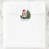 Vroegere kerstkaart ronde sticker (Tas)