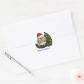 Vroegere kerstkaart ronde sticker (Envelop)