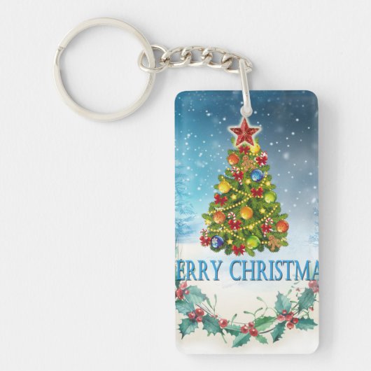 Vroegere kerstkaart sleutelhanger (Voorkant)