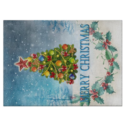 Vroegere kerstkaart snijplank (Voorkant)