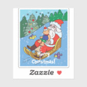 Vroegere kerstkaart sticker (Vel)