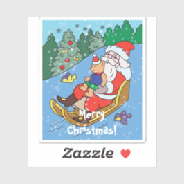 Vroegere kerstkaart sticker