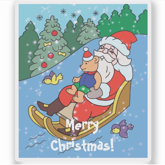 Vroegere kerstkaart sticker (Voorkant)
