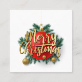 Vroegere kerstkaart vierkante visitekaartje (Achterkant)