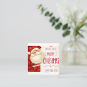 Vroegere kerstkaart vierkante visitekaartje (Staand voorkant)