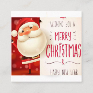 Vroegere kerstkaart vierkante visitekaartje