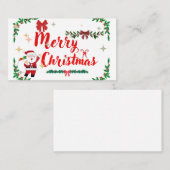 Vroegere kerstkaart visitekaartje (Voorkant / Achterkant)