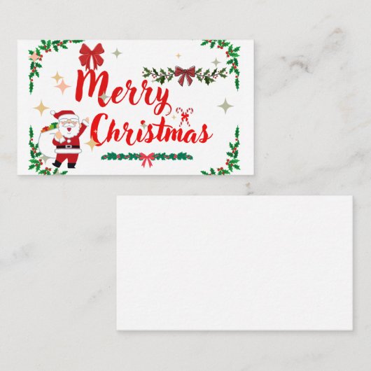 Vroegere kerstkaart visitekaartje (Voorkant / Achterkant)