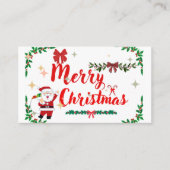 Vroegere kerstkaart visitekaartje (Voorkant)