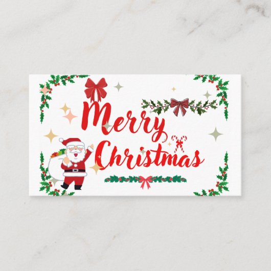 Vroegere kerstkaart visitekaartje (Voorkant)