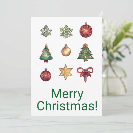 Vroegere kerstkaarten feestdagenkaart (Staand voorkant)