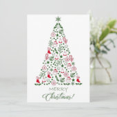 Vroegere kerstkaarten feestdagenkaart (Staand voorkant)