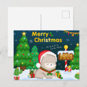 Vroegere kerstkaartje briefkaart (Voorkant / Achterkant)