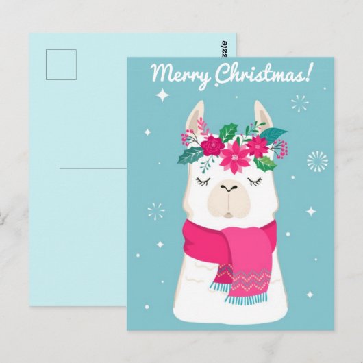 Vroegere kerstkaartje briefkaart (Voorkant / Achterkant)