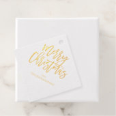 Vroegere kerstkalligrafie Naam Gold 2 Bedankjes Labels (Met doos)