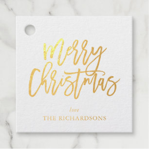 Vroegere kerstkalligrafie Naam Gold 3 Bedankjes Labels