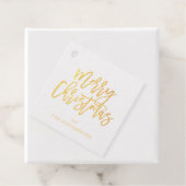 Vroegere kerstkalligrafie Naam Gold 3 Bedankjes Labels (Met doos)