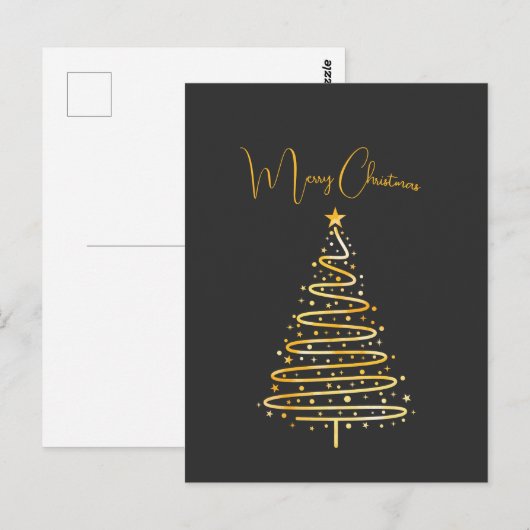 Vroegere kerstkerstfeestdag briefkaart (Voorkant / Achterkant)