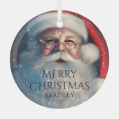 Vroegere kerstkerstkerstfeestelijke Feestdagen Glas Ornament (Voorkant)