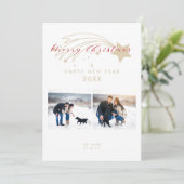 Vroegere kerstkerstkerstkerstfeestkleuren feestdagenkaart (Staand voorkant)