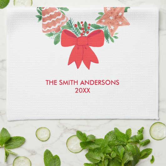 Vroegere kerstkoekjes Aangepaste naam Theedoek (Gevouwen)