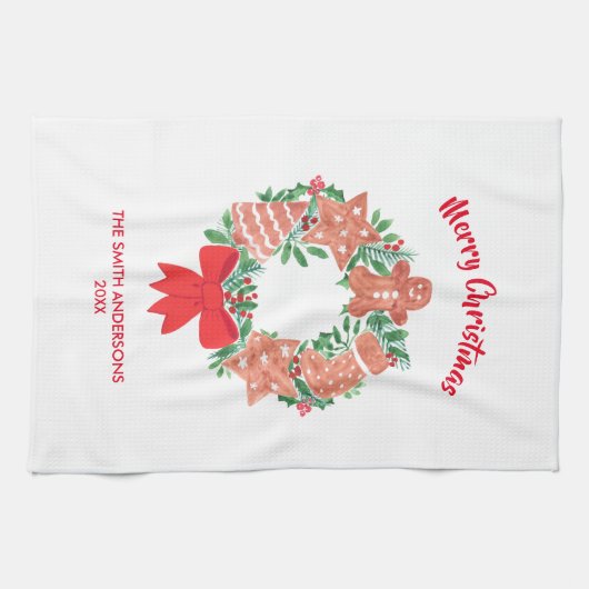 Vroegere kerstkoekjes Aangepaste naam Theedoek (Horizontaal)