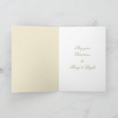 Vroegere kerstleraar Faux Gold Ribbon Feestdagen Kaart (Binnen)