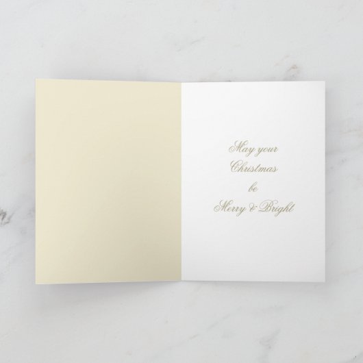 Vroegere kerstleraar Faux Gold Ribbon Feestdagen Kaart (Binnen)